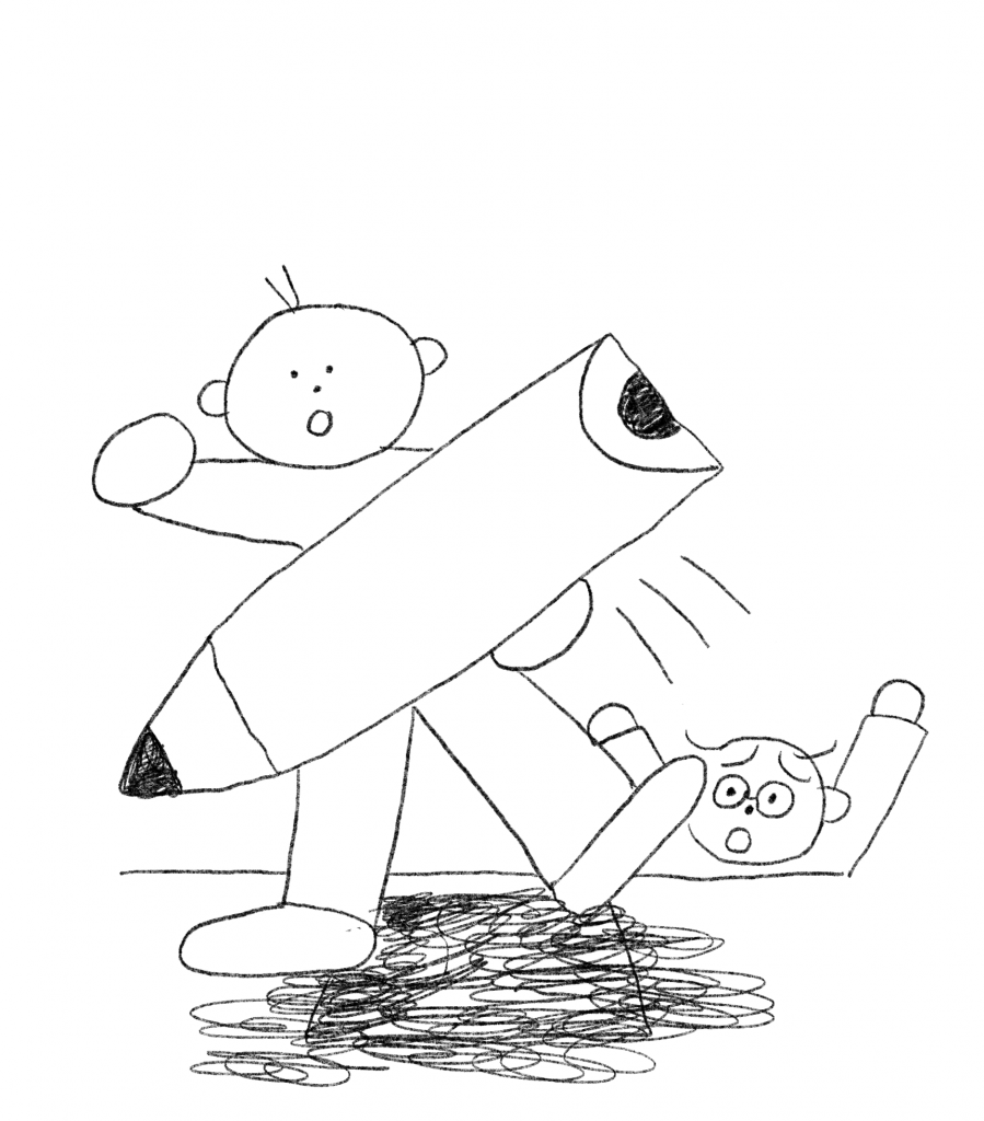 The student is falling! The tutor is there to help!